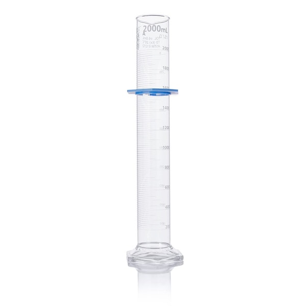 Globe Scientific Cylinder, Graduated, Globe Glass, 2000mL, Class A, To Deliver (TD), Dual Grads, ASTM E1272, 1/Box 8302000 - main
